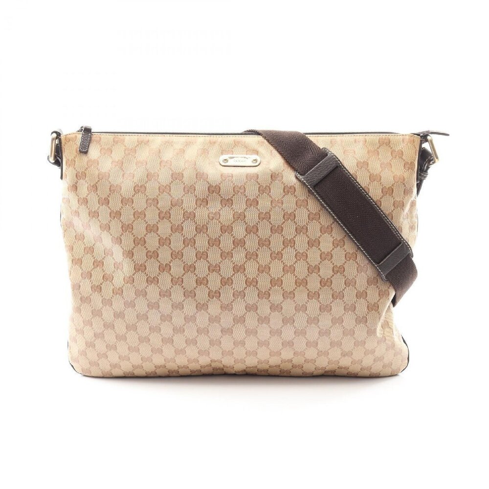 Gucci GG Crystal Shoulder Bag Canvas Beige